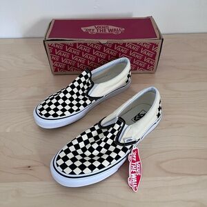 BNIB Men's Size 11.5 Vans, Black & White Check